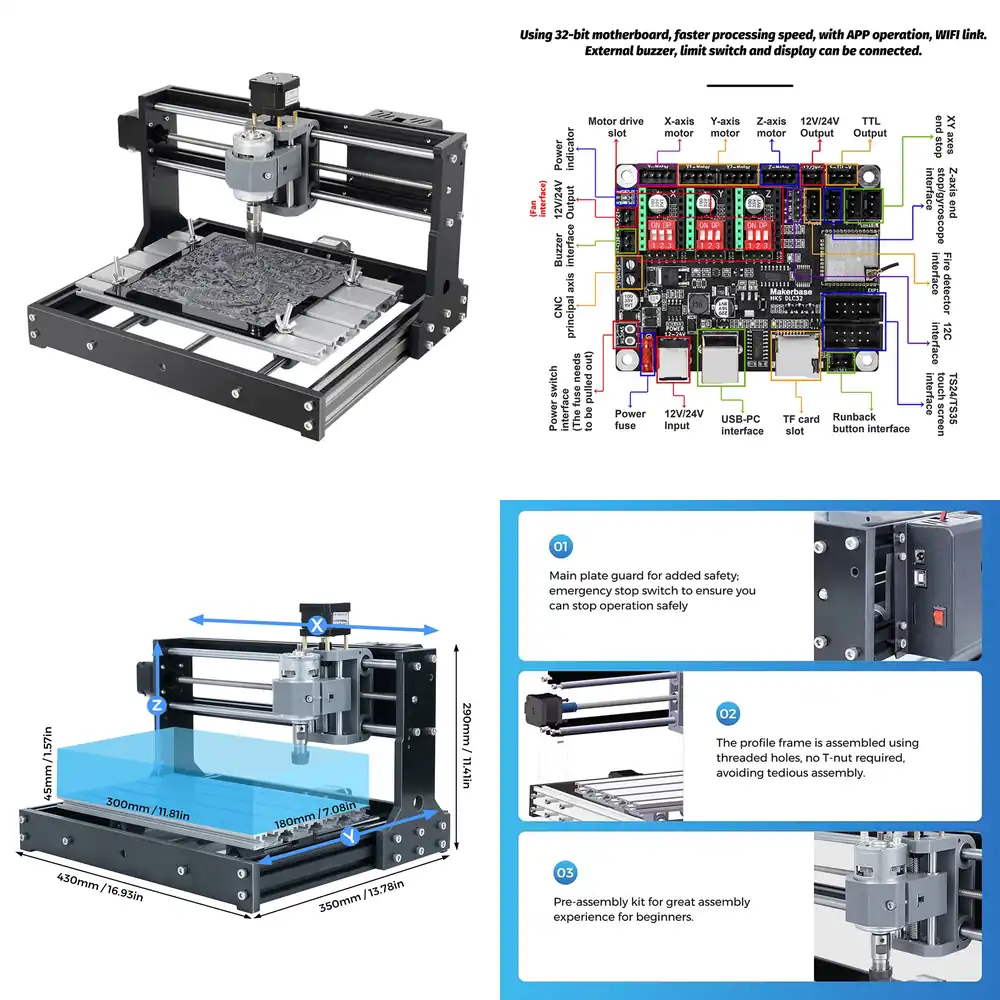 3018 Aluminium Cnc - Mesin Router CNC Mini Akrilik Kayu