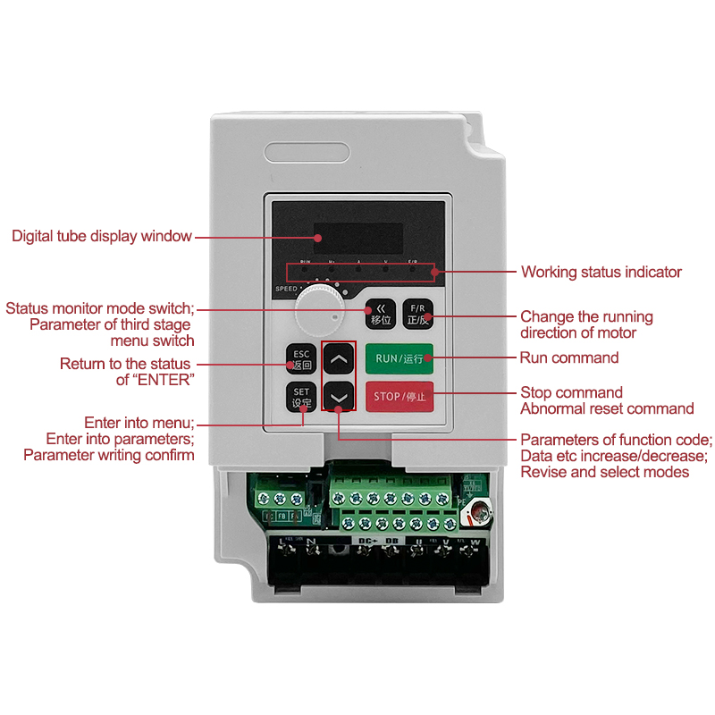 Spindle Motor - Inverter 1.5kw 110v/220v/380vac 2hp Vfd Variabel