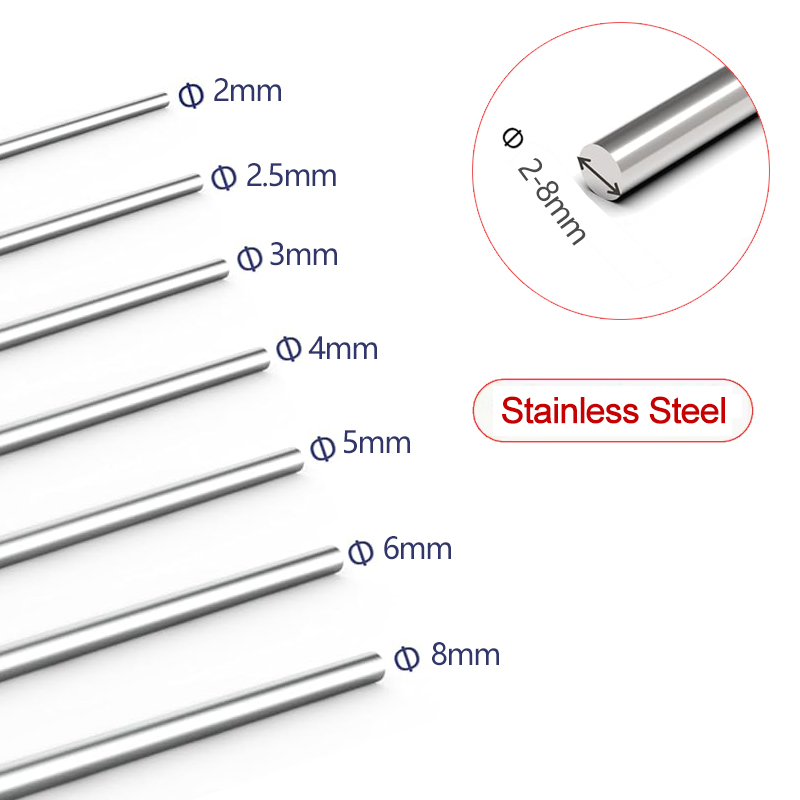 Linear Rod 8Mm - Batang Baja Solid Stainless Steel 300mm