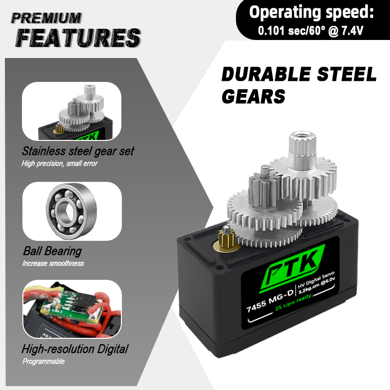 PTK 7455MG-D servo 12g Digital - Servo 9G ulasan dan harga