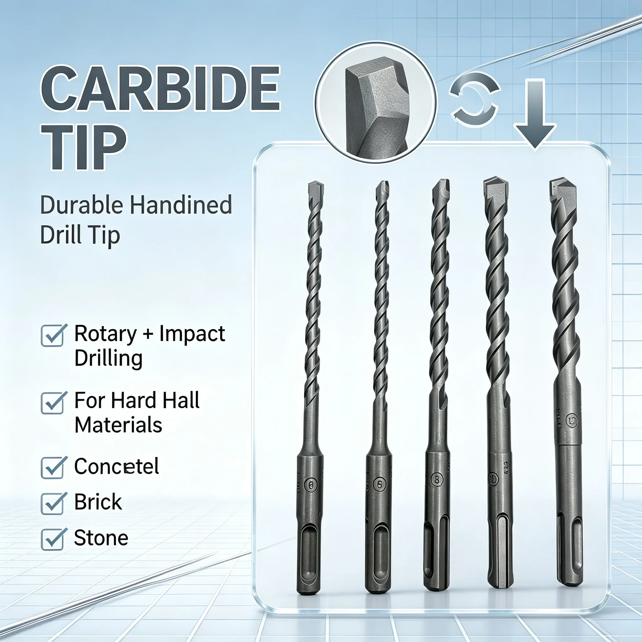 Bosch SDS‑plus‑1 5Pcs Mata Bor - Carbide End Mill ulasan dan harga