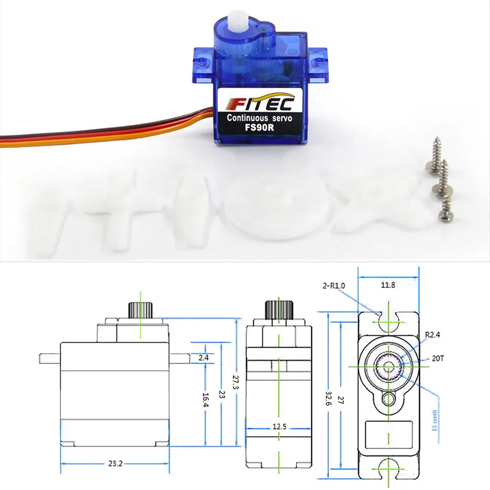 Feetech Mini FS90R mikro Servo - Servo 9G ulasan dan harga
