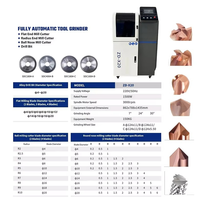 Mesin Asah Mata Bor CNC ZD-X20 - End Mill ulasan dan harga